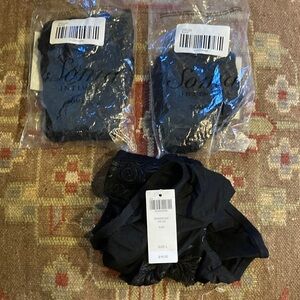 Soma Women's Black Lace-Trim Panties - Pack of 3